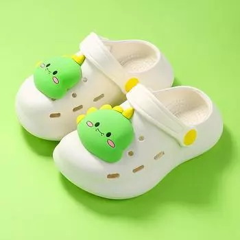 Маленький динозавр милые детские дырочки обувь детская домашняя уличная ЭВА нескользящая пляжная обувь тапочки для детского сада 140 yards inner length 13.5cm