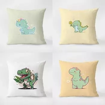 Маленький динозавр принт наволочка для украшения интерьера офис гостиная дома наволочка 40x40cm