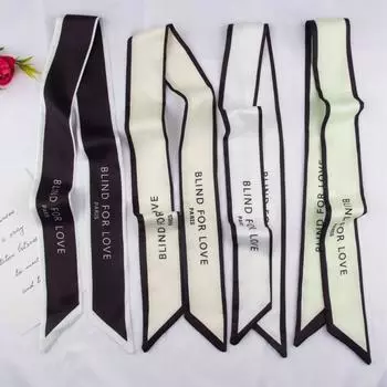 Маленький длинный узкий шарф-повязка на голову с буквами в стиле французского ретро, шарф, резинка для волос, ленточный бант, аксессуары для волос