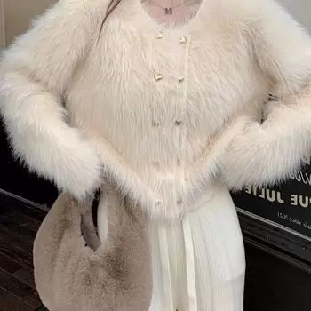 Маленький французский темперамент кардиган куртка зима новый двубортный короткий однотонный женский свитер S Recommended 80-47.5kg