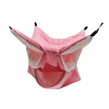 Маленький гамак-туннель для животных, игрушка-убежище, трехслойный гамак, кровать, теплый флис для хорька, хомяка, белки, шиншиллы, спящего розы красного