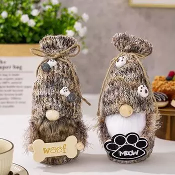 Маленький гном плюшевая кукла собака гном украшение питомец кукла Рудольф собака украшение One Size