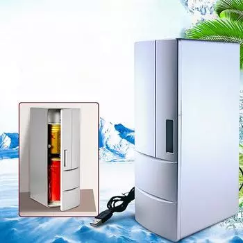 Маленький холодильник с морозильной камерой, охладитель и обогреватель Мини-холодильник с морозильной камерой, USB-холодильник USB Frideg или офис для дома
