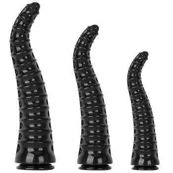 Маленький и большой заостренный черный дилдо супер большой анальный плагин анальная пробка мастурбатор S