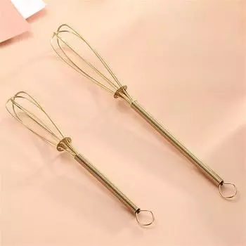 Маленький и изысканный венчик для взбивания сливок с пружинной ручкой из нержавеющей стали, четырехцветный, бытовая техника, ручной венчик для взбивания яиц 17 г 11 г