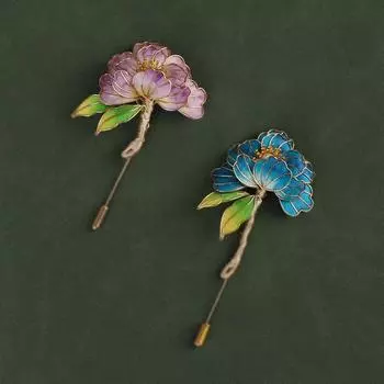 Маленький и свежий темперамент, шелковая брошь «Эдельвейс», повседневная универсальная женская юбка ханьфу, булавка в национальном стиле с аксессуарами фиолетовый