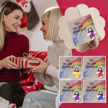 Маленький карманный подарок на память Jesu Hug, украшение на память, милая рождественская открытка, декоративный подарок с подарком Messa M0M8 Jesu+Card-10pcs