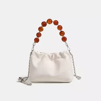 Маленький китайский мешочек-саше из бисера для женщин, складная сумка-облако, весенне-летняя сумка-цепочка на одно плечо через плечо