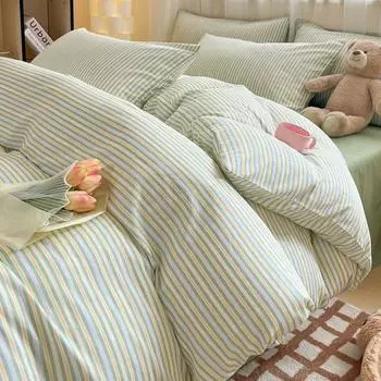 Маленький комплект из четырех предметов из чистого хлопка для спальни, сетчатый комплект из трех предметов 1.2m bed