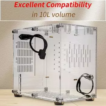 Маленький корпус компьютера Корпус из плексигласа Компактный корпус для ПК Корпус для настольного ПК Материнская плата ITX 210 мм Графика белый