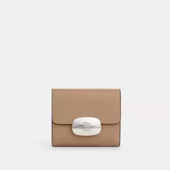 Маленький кошелек Coach Eliza, серебристо-серо-коричневый