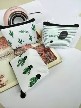 Маленький кошелек для монет Fresh Canvas Cactus с застежкой-молнией One Cactus