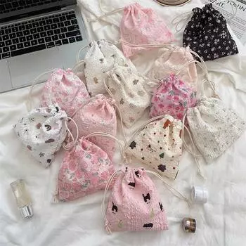 Маленький кошелек для монет, ключей, наушников, кабеля передачи данных, тканевой мешочек для хранения ювелирных изделий, помады, косметики, веревки, мешочки, мини-сумки