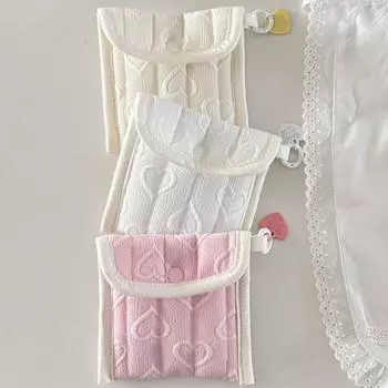 Маленький кошелек для монет с дыркой для подвешивания в форме сердца, гигиенические сумки, симпатичный нулевой кошелек, салфетка, полотенце бежевый