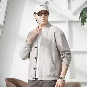 Маленький костюм вязаный кардиган куртка мужская весна и осень свитер с V-образным вырезом куртка молодежная ранняя осень свободные повседневные нитки M чёрный