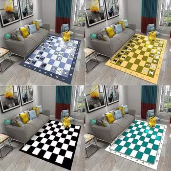 Маленький ковер для спальни, гостиной, напольный коврик, нескользящий ковер, шахматный коврик для летающих шахмат, игровой коврик, детский ковер 40x60cm