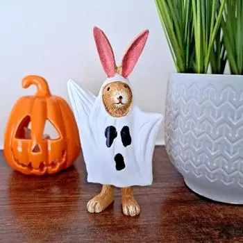 Маленький кролик из смолы ремесло украшение Хэллоуин украшение для дома подарок мультфильм One Size