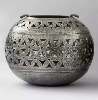 Маленький круглый металлический подсвечник, Цинк, Iron Zink Handi Small, John Molly Decor&Gifts