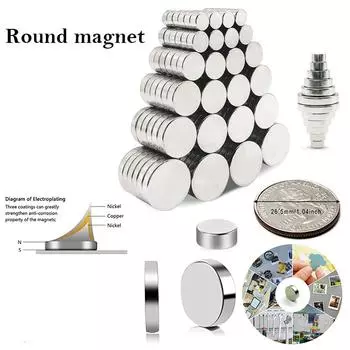 Маленький круглый неодимовый магнит — редкоземельные магниты толщиной 3 мм, 4 мм, 5 мм и 6 мм. 25x4mm 1pcs
