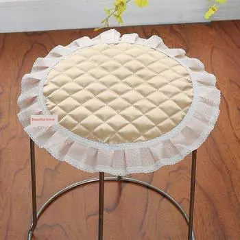 Маленький круглый табурет стеганый нескользящий тканевый валик Round pad Artificial Brown 35*35cm1