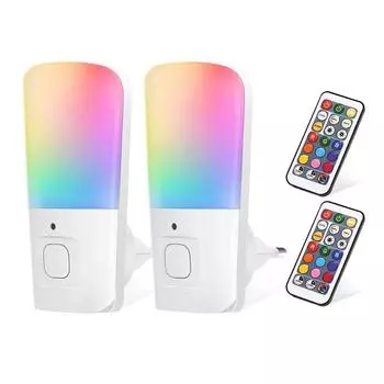 Маленький крутой милый индивидуальный логотип Rgb EU Us UK Plug-In настенный светодиодный ночник с пультом дистанционного управления для детей и малышей 1