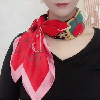 Маленький квадратный шарф, элитный тонкий марлевый шарф, декоративный квадратный шарф в западном стиле. 1 разноцветный