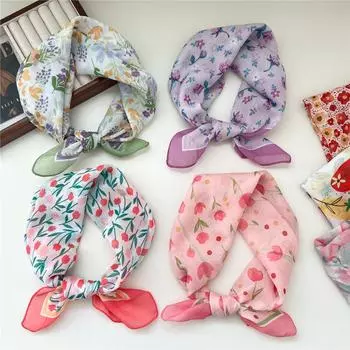 Маленький квадратный шарф из хлопка и льна, шелковый шарф, женский, весна и осень, новый стиль, художественный и универсальный, модный, темпераментный шарф-повязка на голову 55*55cm