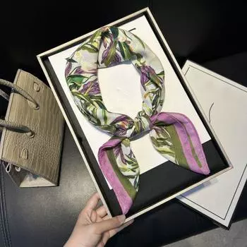 Маленький квадратный шарф из хлопка и льна, шелковый шарф, женский, весна и осень, новый стиль, художественный и универсальный, модный, темпераментный шарф-повязка на голову 70*70cm фиолетовый