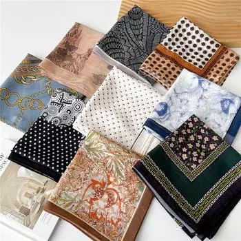 Маленький квадратный шарф из хлопка и льна, шелковый шарф, женский, весна и осень, новый стиль, художественный и универсальный, модный, темпераментный шарф-повязка на голову 35*145cm