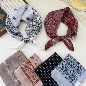 Маленький квадратный шарф из хлопка и льна, шелковый шарф, женский, весна и осень, новый стиль, художественный и универсальный, модный, темпераментный шарф-повязка на голову 58*58cm