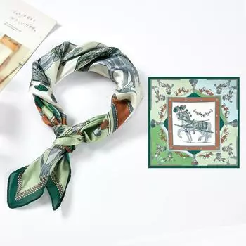 Маленький квадратный шарф, женский весенний новый шелковый атласный шелковый шарф с принтом, шаль на шею, подарок, мода 53*53