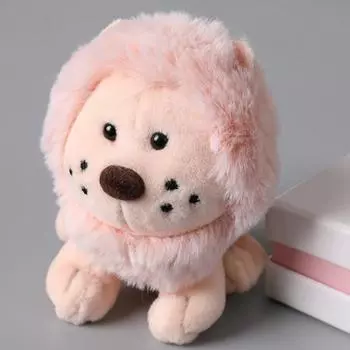 Маленький лев, плюшевый кулон, милая кукла, кулон, брелок для ключей, плюшевая игрушка, сумка, кукла, подарок для девочек розовый