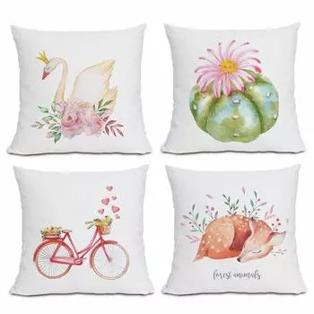 Маленький Лось, уличная автомобильная подушка для кемпинга, поясничная подушка, роскошная розовая наволочка, диванная подушка, прикроватная подушка 40x40cm