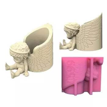 Маленький мальчик смоляной держатель для ручки Форма для самостоятельного изготовления держателя для ручки, чашки для ручек, гипсовое украшение для дома, формы для литья из эпоксидной смолы