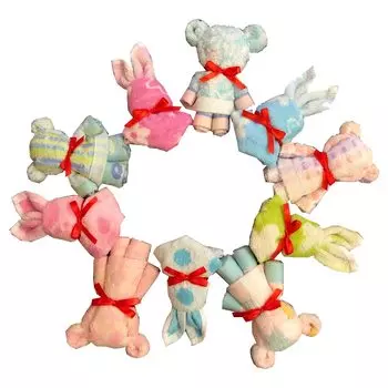 Маленький Маленький Индивидуально Полотенце Носовой Платок Кролик 10 Подарок, Выпускной, Выпускной, Выход на пенсию, Свадьба, День Рождения, Подарок, Упакованный, (Медведь и наборы)