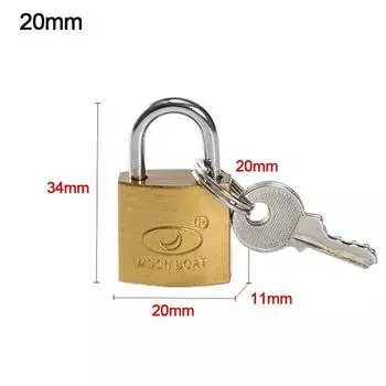 Маленький медный замок с 3 ключами, чемодан, навесной замок, подарочный шкафчик, поставка шкафчика 20mm