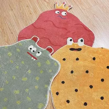 Маленький милый монстр, мультяшные ковры, круглый ковер для детской комнаты, нескользящие мягкие толстые коврики для гостиной, детские коврики Diameter60cm M