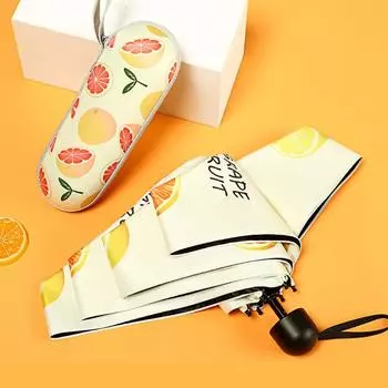 Маленький модный складной зонт, мужской мини-карманный зонтик от солнца для девочек, водонепроницаемый дорожный зонт с защитой от ультрафиолета, милый чехол-капсула