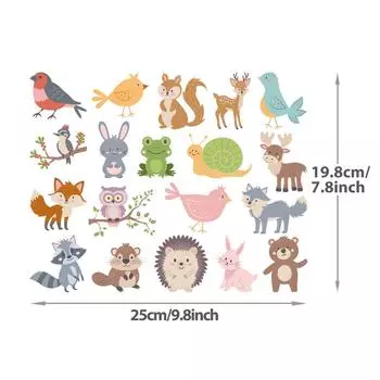 Маленький набор мультяшных животных Термопереводные наклейки для одежды Diy Parches Ropa Футболка Термопереводная наклейка Енот Лиса Птица