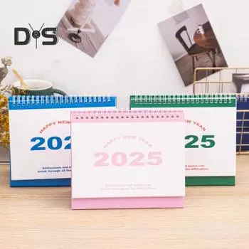 Маленький настольный календарь 2025 года, перекидной настольный календарь, ежемесячный планировщик, органайзер для управления временем для домашнего офиса и школы чёрный