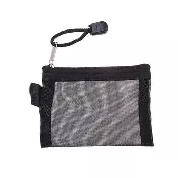 Маленький нейлоновый сетчатый кошелек для монет, сумка для ключей, губной помады, бизнес-держатель для хранения кредитных карт, сумка для денег, наушников, сумка для передачи данных чёрный