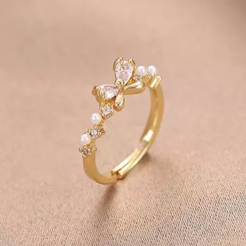 Маленький нишевый дизайн, элегантный и нежный темперамент, простое и универсальное модное кольцо Opening Adjustable золотой