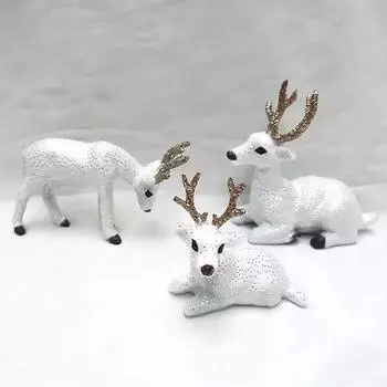 Маленький олень, рождественские украшения с оленями, украшения для сада, миниатюры, реквизит, Новый год, Рождественский лось, витрина, подарок для детей светло-желтого