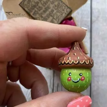 Маленький ореховый подарок, позитивный эмоциональная поддержка, фигурка из ореха из дуба, подарок дружбы, карманный вдохновляющий орех, вдохновляющие подарки для любимых зелёный