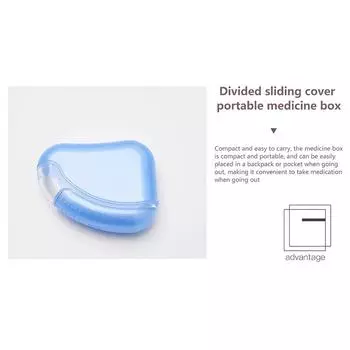 Маленький органайзер для таблеток, дорожный держатель для таблеток, контейнер для хранения лекарств, органайзер для таблеток синий