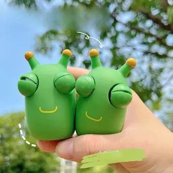 Маленький овощной червяк с глазами-глазами, инструмент для снятия стресса, креативная игрушка для снятия стресса, гусеница с глазами-взрывоопасностями, щипание и игра для детей зелёный