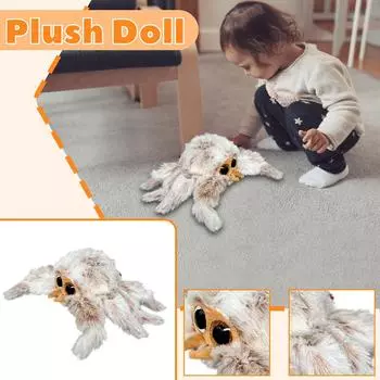 Маленький паук, Кукла паука-скакуна, Насекомое, Мягкая кукла, Мягкая игрушка. One Size белый