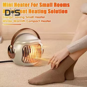 Маленький персональный обогреватель с ручкой, быстрый нагрев, 500 Вт, высокая выходная мощность, тихая работа, компактный мини-обогреватель, обогреватель помещений UK зелёный