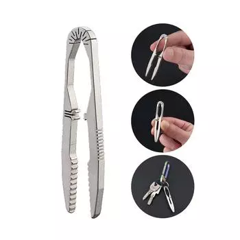 Маленький пинцет из титановых сплавов, карманный инструмент для обслуживания, походный пинцет для выживания на открытом воздухе, туристический инструмент для походов и кемпинга