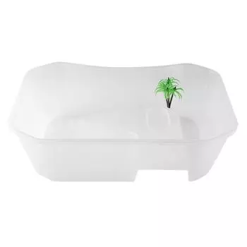 Маленький пластиковый открытый аквариум с платформой для купания черепах и рептилий(белый) белый